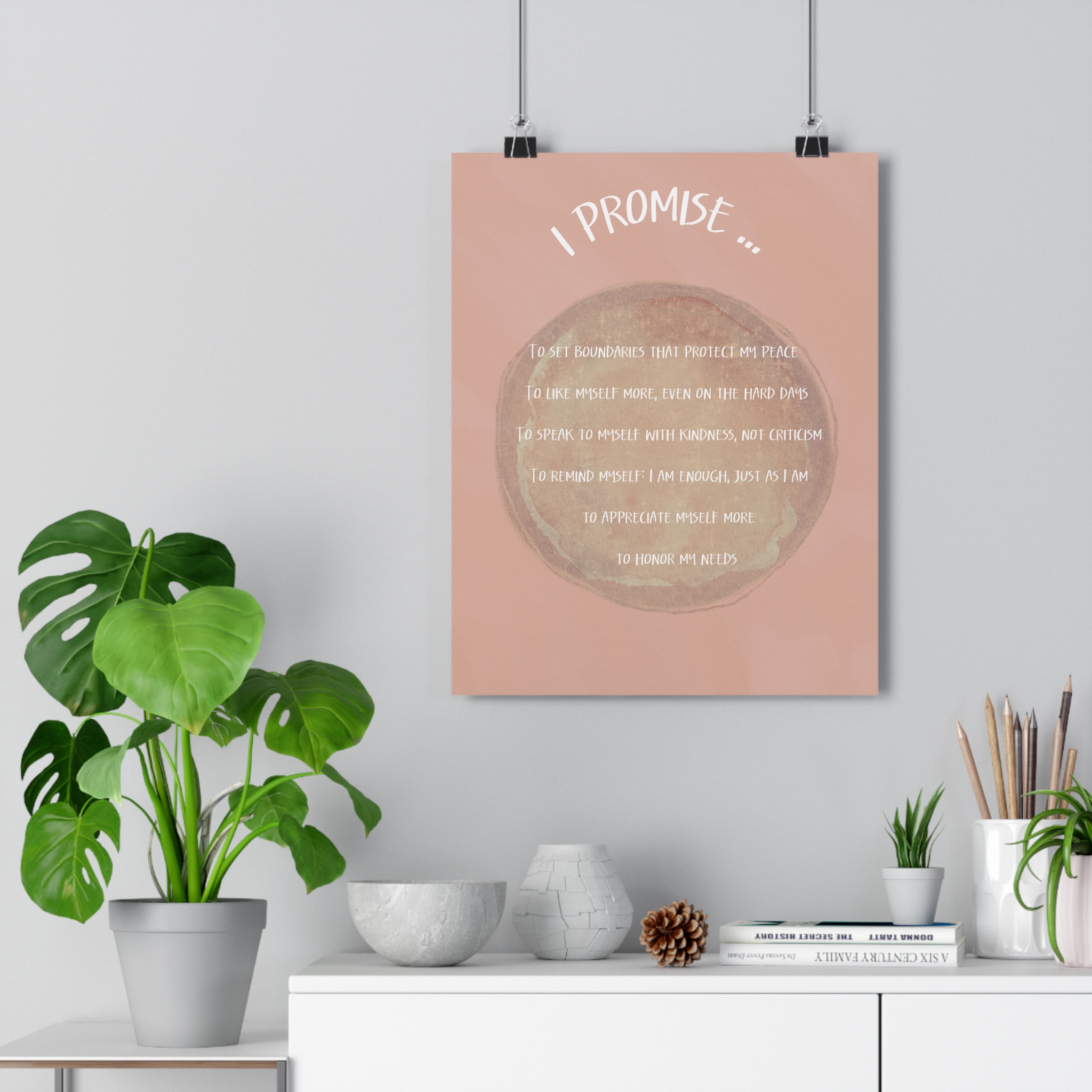 Inspirational Self-Care Paper Poster - 'I Promise' Motif - Afbeelding 2